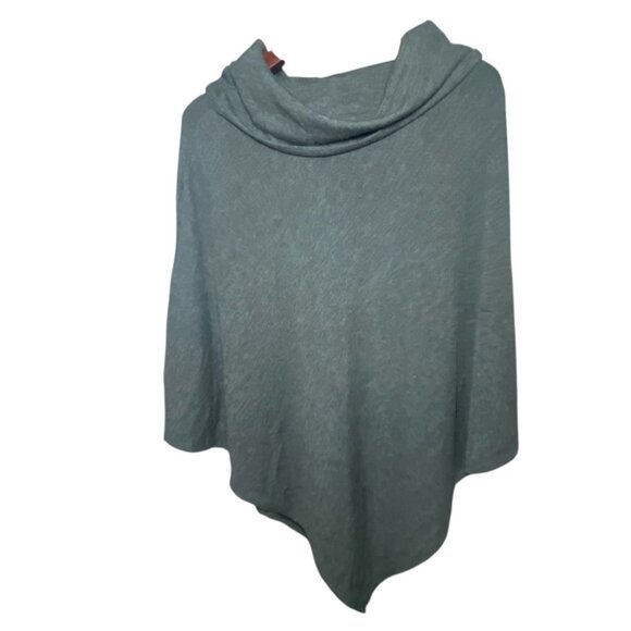 Belldini Charcoal Gray Poncho Wrap Grommet Detail Polyester Blend Size L/XL - Picture 2 of 6